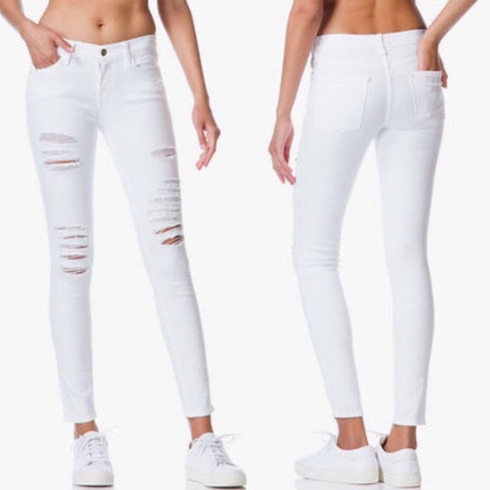 FRAME Denim Le Skinny De Jeanne White Jeans | Size 25